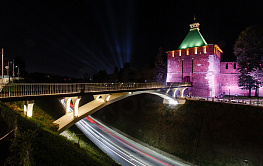 Освещение моста на Зеленском съезде в Нижнем Новгороде