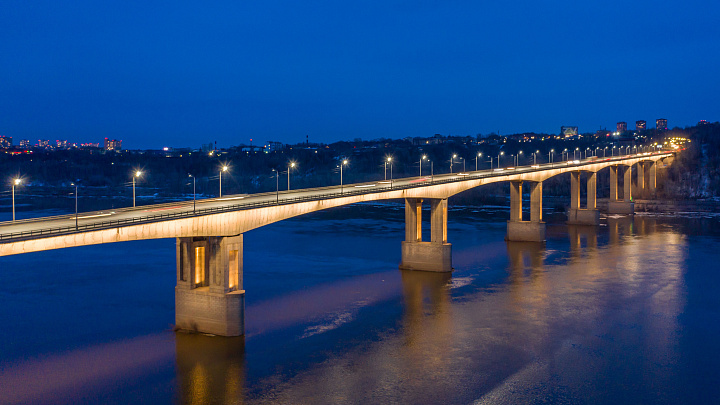Освещение автодорожного моста в Нижнем Новгороде