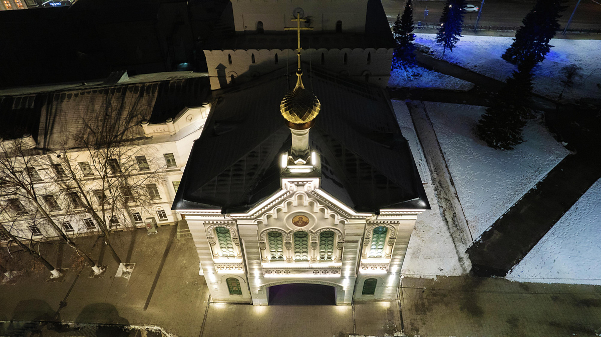 Shrine of the Icon of the Mother of God Znamenie - outdoor lighting project