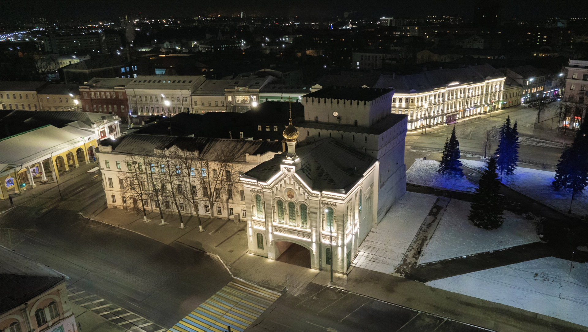 Shrine of the Icon of the Mother of God Znamenie - outdoor lighting project